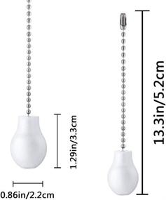 img 3 attached to 🎐 12-Inch White Wooden Ceiling Fan Chain Pulls Extenders, Decorative Ornaments for Ceiling Light Lamps Fans, 2-Pack Nickel Pendant Pull Chain Extensions