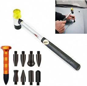 img 4 attached to 🔧 HiYi 10-Piece Paintless Dent Repair Tool Kit with Dent Removal Tap Down Tools, Rubber Hammer, Auto Body DIY Dent Fix Tools