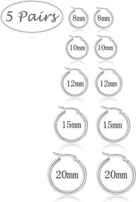 img 1 attached to 👂 Tornito Small Hoop Earrings - Stainless Steel Click Top Rings for Women Girls (8-20MM)