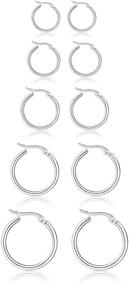 img 4 attached to 👂 Tornito Small Hoop Earrings - Stainless Steel Click Top Rings for Women Girls (8-20MM)