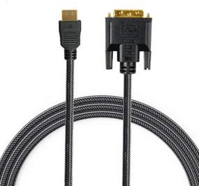 img 2 attached to 6FT Bidirectional HDMI to DVI Cable, HDMI to DVI-D(24+1) or DVI to HDMI Male Adapter Cord - 6' Compatible for Raspberry Pi, Roku, Xbox One, PS4, PS3, Graphics Card - Braided (Bi-Directional)
