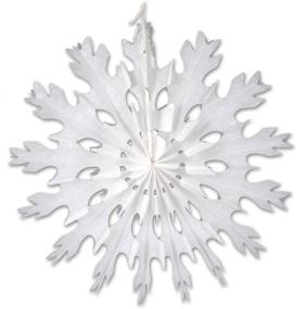 img 1 attached to ❄️ Beistle White 15-Inch Tissue Paper Snowflake - Premium Quality Delicate Party Decoration