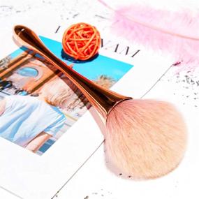 img 3 attached to 💄 Super Large Mineral Powder Brush: All-in-One Makeup Tool for an Effortless Glam Look in Rose Gold Color