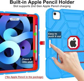 img 2 attached to 📱 Grifobes iPad Air 4th Gen Case 2020, Heavy Duty Shockproof Rugged Case with Apple Pencil Holder for iPad 10.9" Air 4