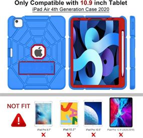 img 3 attached to 📱 Grifobes iPad Air 4th Gen Case 2020, Heavy Duty Shockproof Rugged Case with Apple Pencil Holder for iPad 10.9" Air 4