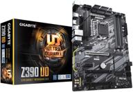 материнская плата gigabyte z390 ud intel с поддержкой майнинга криптовалют, 6 слотов pcie, sata 6gb/s и декодированием выше 4g. логотип