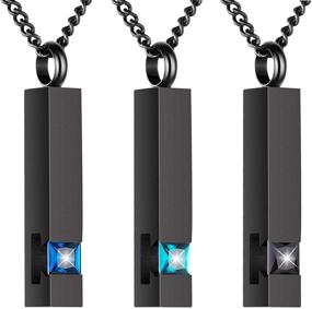 img 4 attached to 🔮 3-Piece Crystal Black Cremation Jewelry for Ashes: Silver Urn Necklace for Ashes with Birthstone Cube Urns. Memorial Ashes Necklace Pendant Keepsake with CZ. Cremation Urn Jewelry Bar Pendant Enhancing SEO