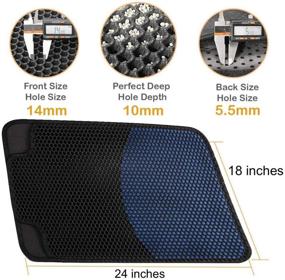 img 3 attached to 🐾 Devansi Honeycomb Cat Litter Mat - 24 X 18 (inches), Double-Layer Design with Waterproof Material for Easy Cleaning and Litter Trapping