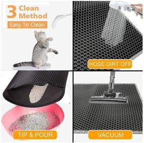 img 1 attached to 🐾 Devansi Honeycomb Cat Litter Mat - 24 X 18 (inches), Double-Layer Design with Waterproof Material for Easy Cleaning and Litter Trapping