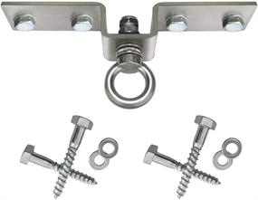 img 4 attached to Stainless Steel Swing Hangers Ceiling Wall Mount 🔩 - Qualward Heavy Bag Hanger Bracket for Wood Beam