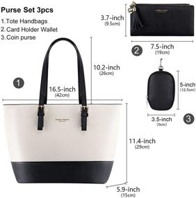 img 1 attached to 👜 Matching Leather Handbag Satchel Shoulder Set for Women with Wallets & Satchels