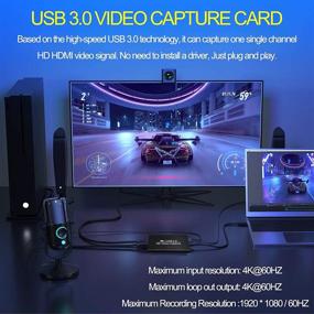 img 1 attached to 🎮 Allead 4K 60FPS HDMI USB3.0 Видеозахватка Карта - HD Карта захвата игр для PS4, Nintendo Switch, Xbox Camera, ПК - Устройство для прямой трансляции и записи