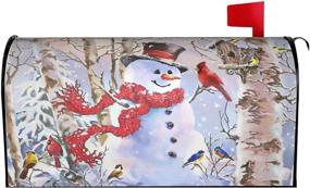 img 4 attached to 🎄 Winter Cardinals Magnetic Mailbox Cover - Standard Size 18" X 21" Christmas Snowman Decoration for Holiday Garden Yard Decor - Mailbox Wraps, Decals & Post Letter Box Cover