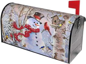 img 3 attached to 🎄 Winter Cardinals Magnetic Mailbox Cover - Standard Size 18" X 21" Christmas Snowman Decoration for Holiday Garden Yard Decor - Mailbox Wraps, Decals & Post Letter Box Cover