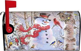 img 2 attached to 🎄 Winter Cardinals Magnetic Mailbox Cover - Standard Size 18" X 21" Christmas Snowman Decoration for Holiday Garden Yard Decor - Mailbox Wraps, Decals & Post Letter Box Cover