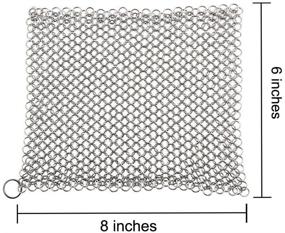 img 3 attached to 🍳 Efaithtek Premium 8"x6" 316 Stainless Steel Chainmail Scrubber for Cast Iron Cookware - Cleans and Restores Cast Iron Pans, Skillets, Woks, and Pots