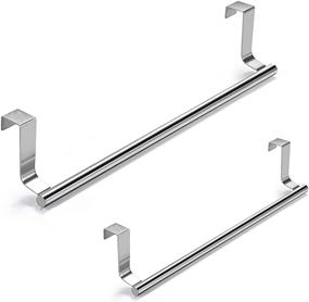 img 4 attached to 🛁 2-Pack Rugged and Modern Towel Rack for Bathroom and Kitchen Cabinet (14.1 in and 9.2 in)