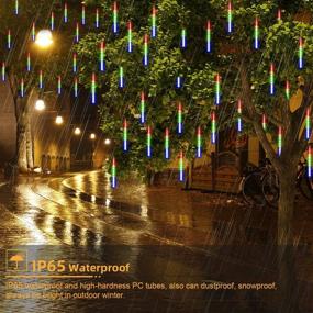 img 3 attached to 🌧️ GPODER Falling Rain Lights 30CM, 8 Waterproof Tubes Meteor Lights, 288 LEDs Meteor Shower Lights for Christmas Outdoor Garden House Window Xmas Tree Decoration in Multicolor