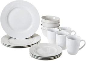 img 4 attached to 🔍 Optimized for SEO: AmazonBasics 16 Piece Dinnerware Set with Service