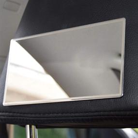 img 3 attached to 🚗 Voroly Car Visor Mirror Seatback Makeup Mirror - Large Stainless Steel Travel Vanity Mirror - Universal for Car Visor, Seatback, Dashboard, and Window