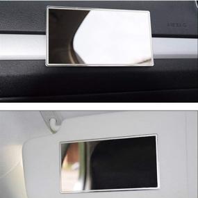 img 1 attached to 🚗 Voroly Car Visor Mirror Seatback Makeup Mirror - Large Stainless Steel Travel Vanity Mirror - Universal for Car Visor, Seatback, Dashboard, and Window