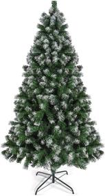 img 4 attached to 🎄 Prextex 6ft Premium Artificial Spruce Hinged Frosted Christmas Tree with 1200 Snow White Tips, Lightweight and Easy to Assemble - Includes Metal Stand