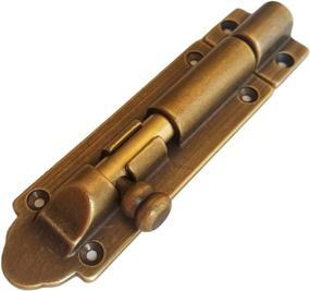 img 4 attached to 🔒 Premium Solid Cast Brass Barrel Bolt, Antique Brass Door Slide Latch Lock, Heavy Duty Gate Sliding Bolt Latch in Antique Bronze Finish