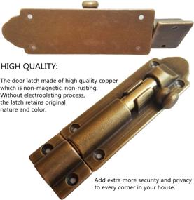 img 2 attached to 🔒 Premium Solid Cast Brass Barrel Bolt, Antique Brass Door Slide Latch Lock, Heavy Duty Gate Sliding Bolt Latch in Antique Bronze Finish