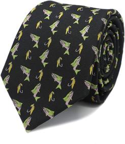 img 4 attached to MENDEPOT Fishing Necktie Microfiber Jacquard