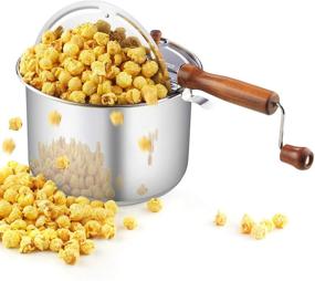 img 4 attached to Stainless Steel Popcorn Popper by Cook N Home - 6 Quart Capacity, Silver Finish