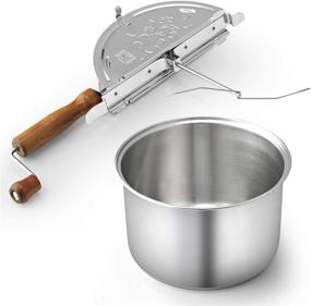 img 3 attached to Stainless Steel Popcorn Popper by Cook N Home - 6 Quart Capacity, Silver Finish