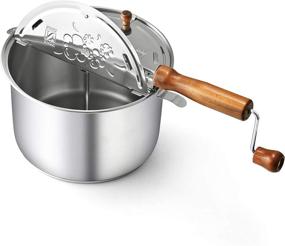 img 2 attached to Stainless Steel Popcorn Popper by Cook N Home - 6 Quart Capacity, Silver Finish