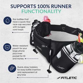 img 1 attached to Fitletic Hydra 16 Hydration Belt with Water Bottle Holder, Gel Holder & Race Bib Toggles, Black XL - Ideal Running Belt for Water, Gear, and Performance