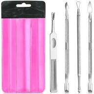 teenitor 4-piece set: cuticle pusher and cutter bundle, triangle nail polish remover scraper, nail cleaner fork, cuticle remover, professional stainless steel pedicure manicure tool kit logo
