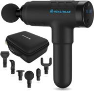 healthlab deep tissue massage gun: powerful percussion massager for athletes - lightweight, quiet, portable, long battery life - relieve muscle soreness and aid recovery - 20 speeds, 6 heads - men & women logo