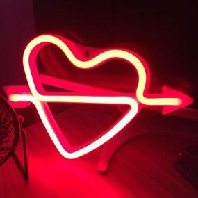 img 4 attached to Neon Heart Signs Led Neon Lights Up Sign Decorative Neon Wall Light For Girls Room (Lavender Cupid) (Red)