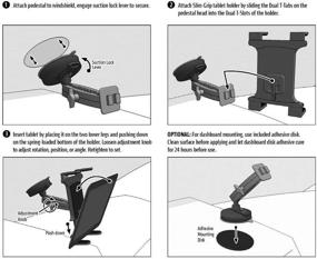 img 1 attached to 📱 Digital Tablet Car Mount for Samsung Galaxy Tab 5 4 3 S3 S4 S5e A E/Apple iPad PRO, iPad Air, iPad Mini (7-13&#34;) - Windshield or Dash Truck Holder with Anti-Vibration Swivel Cradle (with or Without Case)