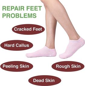 img 2 attached to 🧦 Ziz Care Gel Spa Sock - Moisturizing Cotton Silicon for Softening & Repairing Cracked Skin - Foot Care Treatment with Essential Oils & Vitamins - Dry Feet Skin Repair - Silicone Socks (Pink)