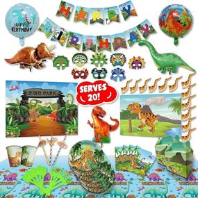 img 1 attached to 🦕 Dinosaur Themed Party Supplies and Decorations Kit