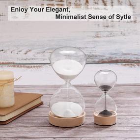 img 3 attached to ⏳ Hourglass Sand Timer Set - 30 Minute Sand Clock & 5 Minute Sand Watch with Unique Wooden Base for Wedding, Home, Desktop, Office Decoration