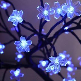 img 1 attached to 🌸 Bonsai Tree Light Artificial Cherry Blossom Tree - LED Flower, Adjustable Branches - Battery Operated Room Decoration and Gift (Blue)