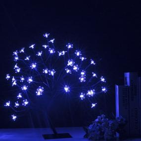 img 2 attached to 🌸 Bonsai Tree Light Artificial Cherry Blossom Tree - LED Flower, Adjustable Branches - Battery Operated Room Decoration and Gift (Blue)