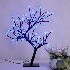 img 3 attached to 🌸 Bonsai Tree Light Artificial Cherry Blossom Tree - LED Flower, Adjustable Branches - Battery Operated Room Decoration and Gift (Blue)