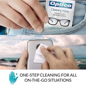 img 1 attached to 🧴 Optico Pre-Moistened Lens Cleaning Wipes - Premium Quality Cleaner for Eyeglasses, Screens, and Cameras - 180 Wipes - No Spray Bottle Needed, Streak & Lint Free - Individually Wrapped