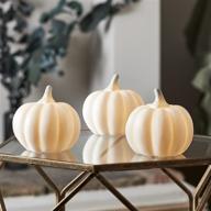 white ceramic pumpkin led fall thanksgiving lighted decorations – set of 3, battery operated by lights4fun, inc. логотип