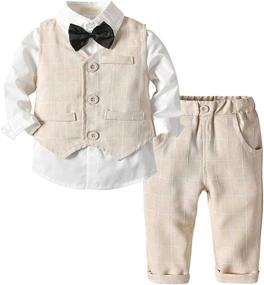 img 4 attached to 3 Piece Suits Sleeve Shirts Outfits Boys' Clothing : Clothing Sets