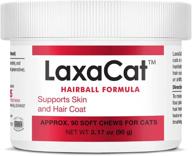 🐱 laxacat hairball remedy - salmon formula, enriched with vitamins & mineral oil - promotes healthy coat & regular bowel movement - natural ingredients - 90 soft chews логотип