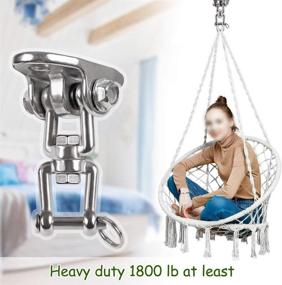 img 1 attached to IOH Set of 2 Heavy-Duty Swing Hangers Stainless Steel 304 - Double Protection Design, 2000 lb Capacity, 360° Rotation - for Playground, Porch, Yoga Seat Trapeze, Hammock Chair, Swing Set Indoor/Outdoor