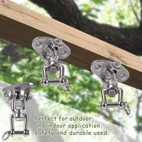 img 3 attached to IOH Set of 2 Heavy-Duty Swing Hangers Stainless Steel 304 - Double Protection Design, 2000 lb Capacity, 360° Rotation - for Playground, Porch, Yoga Seat Trapeze, Hammock Chair, Swing Set Indoor/Outdoor