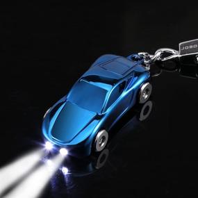 img 3 attached to 🔑 Creative Blue Key Chain Car Keychain Flashlight: 2-in-1 LED Lights for Office, Backpack, Purse Charm – Great Gift for Men or Women